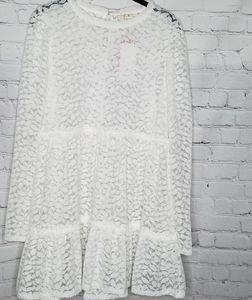 Ember Mini Dress Tunic Lace Romantic Ruffles Bridal Shower Party Wedding Large